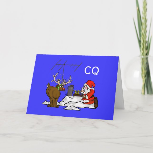 Tarjeta de Navidades Morse Code Santa & Rudolph (Anverso)