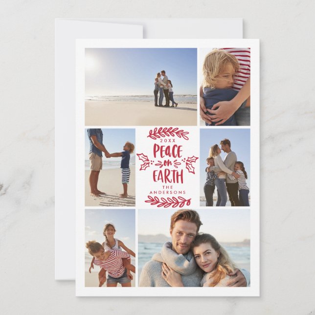 Tarjeta de navidades multifoto de Peace on the ear (Anverso)