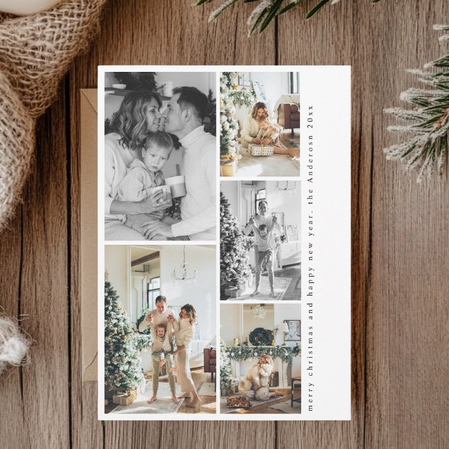 Tarjeta de Navidades multifotográficos moderna | M (Subido por el creador)