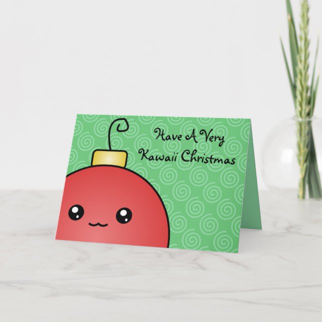 Tarjeta de Navidades muy kawaii (Anverso)