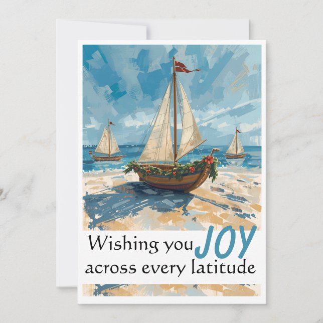 Tarjeta de Navidades náuticos (Anverso)