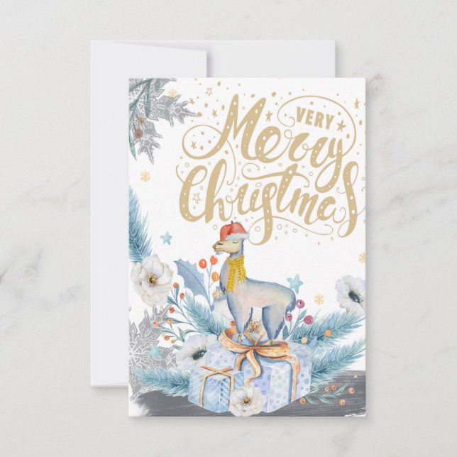 TARJETA DE navidades / NAVIDADES LLAMA (Anverso)