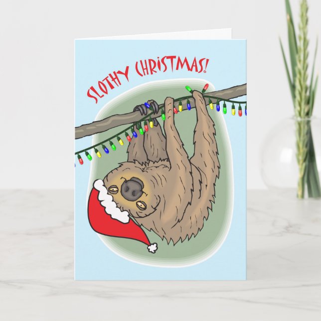 Tarjeta de Navidades, Navidades Slothy y Luces (Anverso)