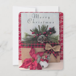 Tarjeta de Navidades navideños de Feliz