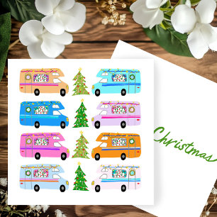 Tarjeta de Navidades navideños RV Retro