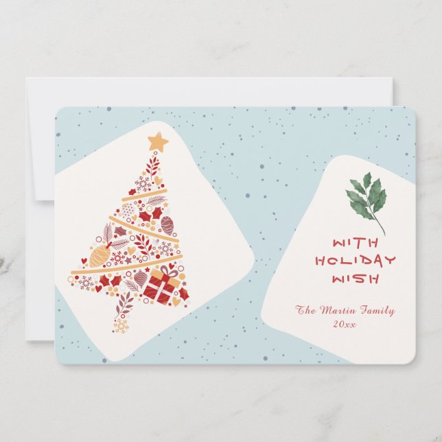 Tarjeta de Navidades Neutrales Minimalistas de vac (Anverso)