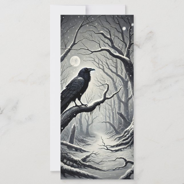 Tarjeta de Navidades nocturnos Black Bird Crow Dar (Anverso)