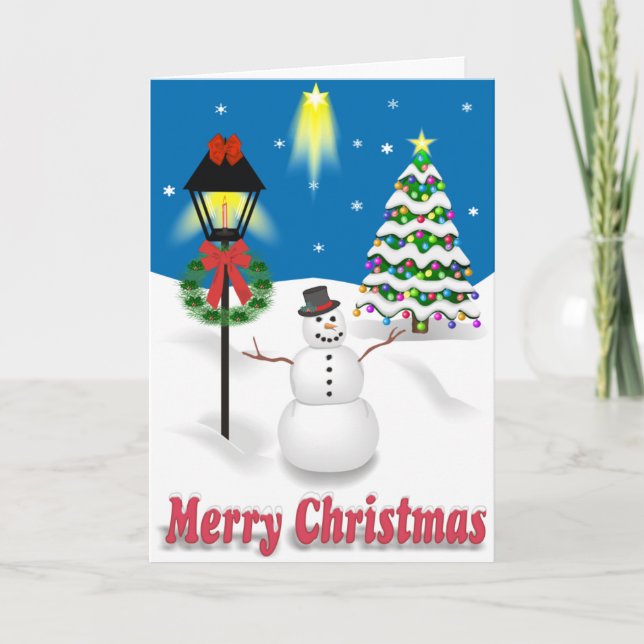 Tarjeta de Navidades nocturnos de invierno (Anverso)