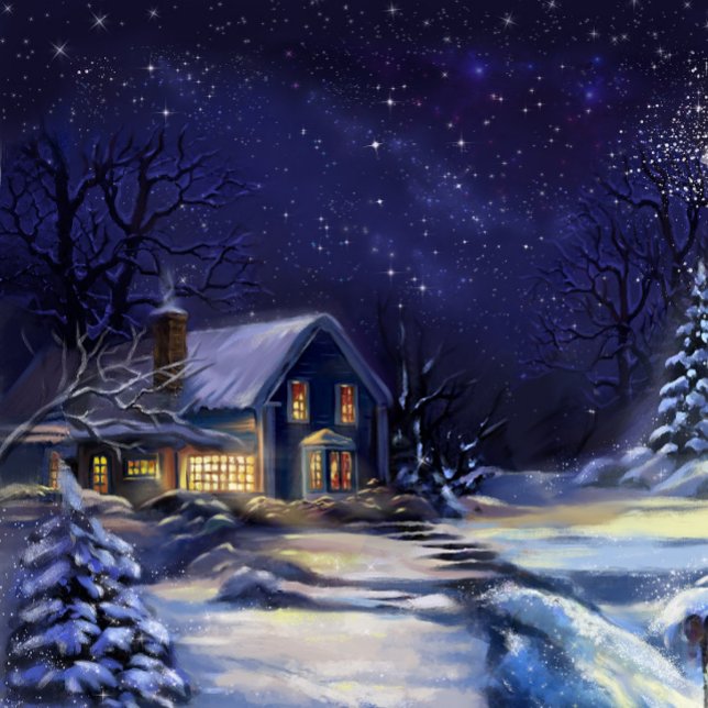 Tarjeta de Navidades nocturnos de inviernos (Subido por el creador)