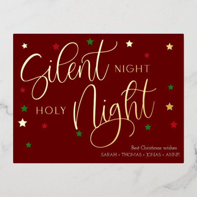 Tarjeta de navidades nocturnos sagrados de noche s (Anverso)