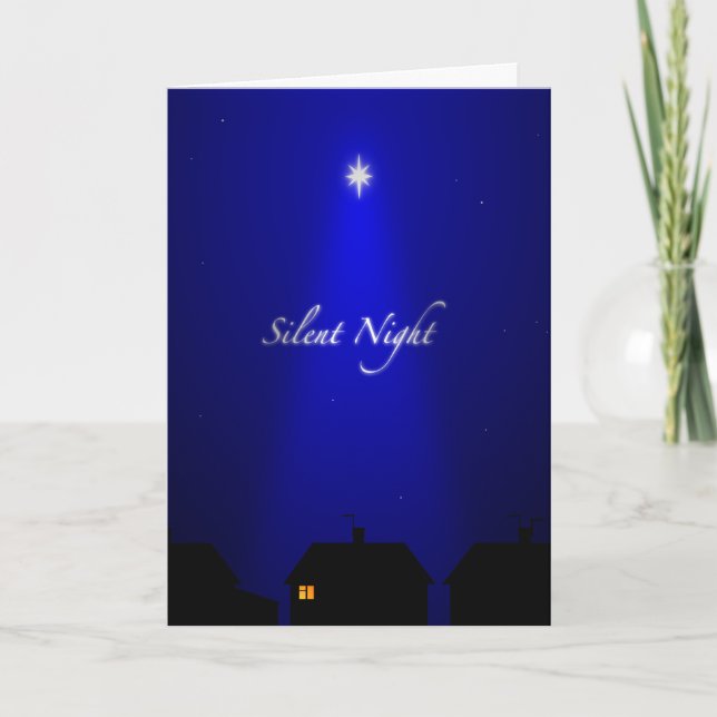 Tarjeta de Navidades nocturnos silenciosos (Anverso)