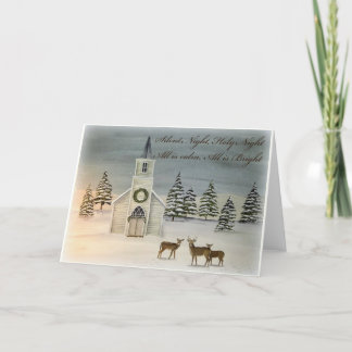 Tarjeta de Navidades nocturnos silenciosos con igl