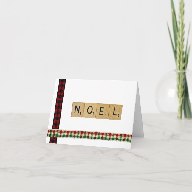Tarjeta de Navidades Noel Scrabble (Anverso)