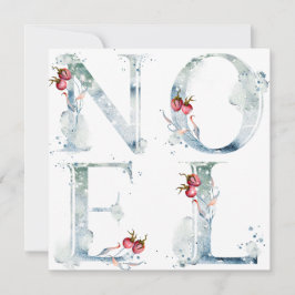 Tarjeta de Navidades Noel Watercolor Berries