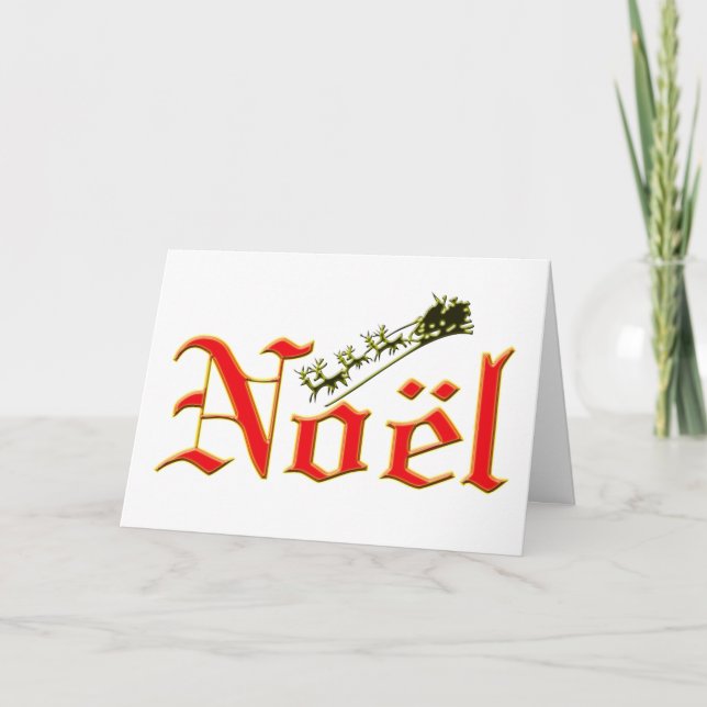 Tarjeta de Navidades Noel y Santa (Anverso)