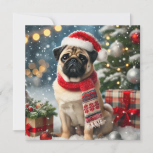 Tarjeta de Navidades Norman T Pug