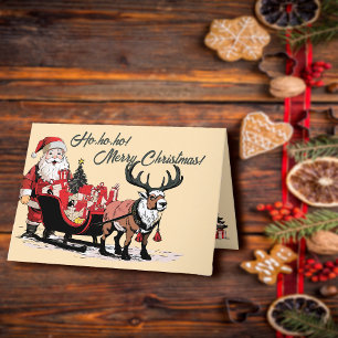 Tarjeta de Navidades nostálgicos retro