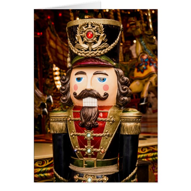Tarjeta de Navidades Nutcracker Closeup (Frente)