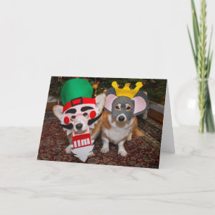 Tarjeta de Navidades Nutcracker Corgi