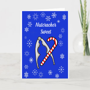 Tarjeta de Navidades Nutcracker y Candy Cane