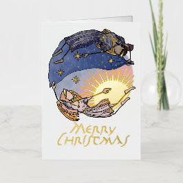 Tarjeta de Navidades Nyx y Hespera (noche y día)