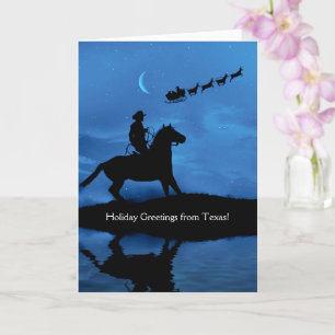 Tarjeta de Navidades occidentales de Texas Cowboy