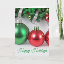 Tarjeta de Navidades Ornamentos de Árbol