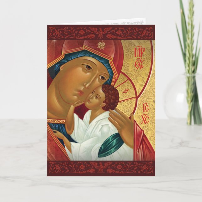 Tarjeta de Navidades ortodoxos rusos - Luz dorada (Anverso)