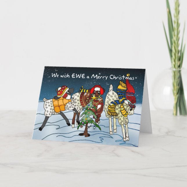 Tarjeta de Navidades ovinos - Le Deseamos Una Feli (Anverso)
