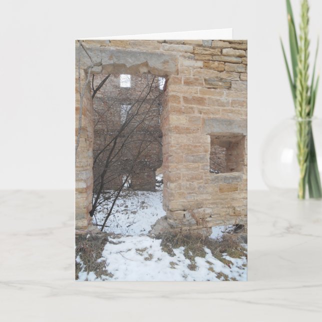 Tarjeta de Navidades "Oxford Mill Entrance" (Anverso)