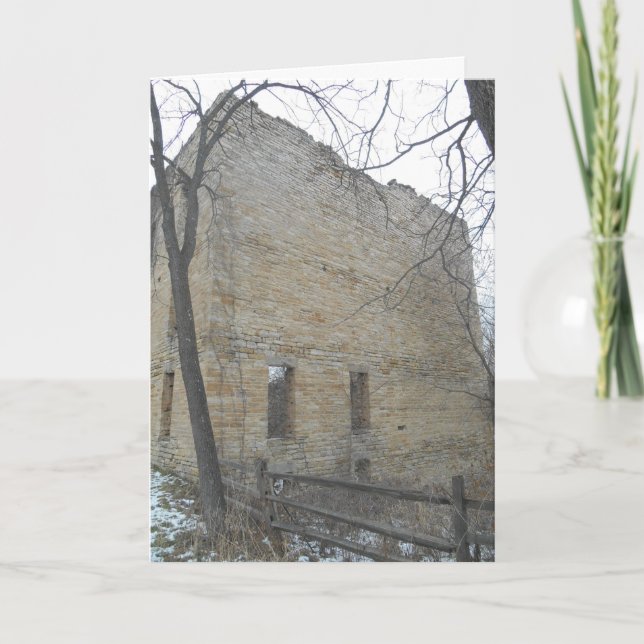 Tarjeta de Navidades "Oxford Mill Side Windows" (Anverso)