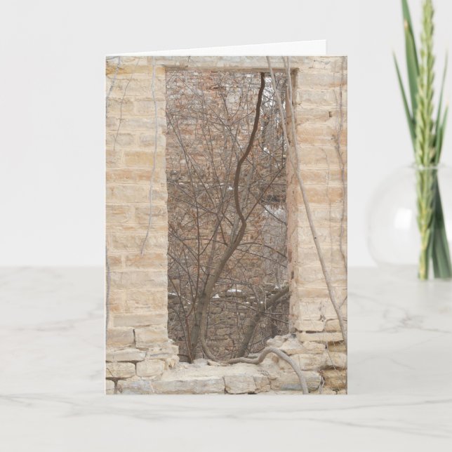 Tarjeta de Navidades "Oxford Mill Window Vine" (Anverso)