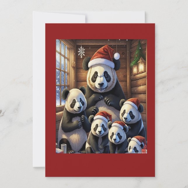 Tarjeta de Navidades Panda Bear (Anverso)