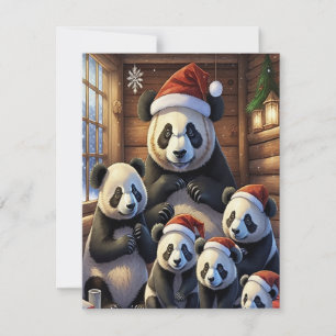 Tarjeta de Navidades Panda Bears