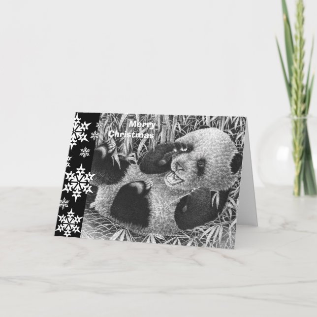 Tarjeta de Navidades Panda Cub Gigante (Anverso)