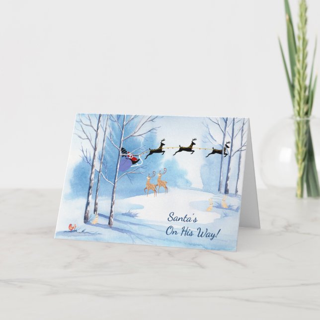 Tarjeta de navidades, Papá Noel está de camino (Anverso)