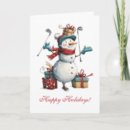 Tarjeta de Navidades para amantes del golf persona