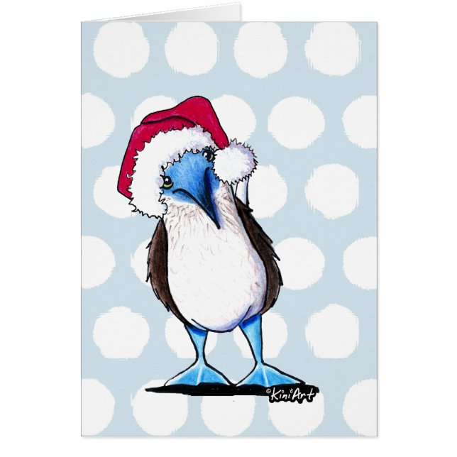 Tarjeta de Navidades para aves de Santa Booby (Frente)