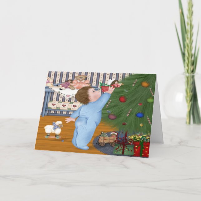 Tarjeta de Navidades para bebés de Angel (Anverso)