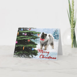 Tarjeta de Navidades para coleccionistas Keeshond
