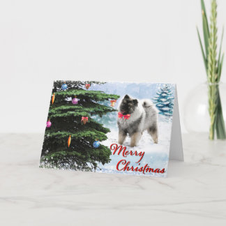 Tarjeta de Navidades para coleccionistas Keeshond