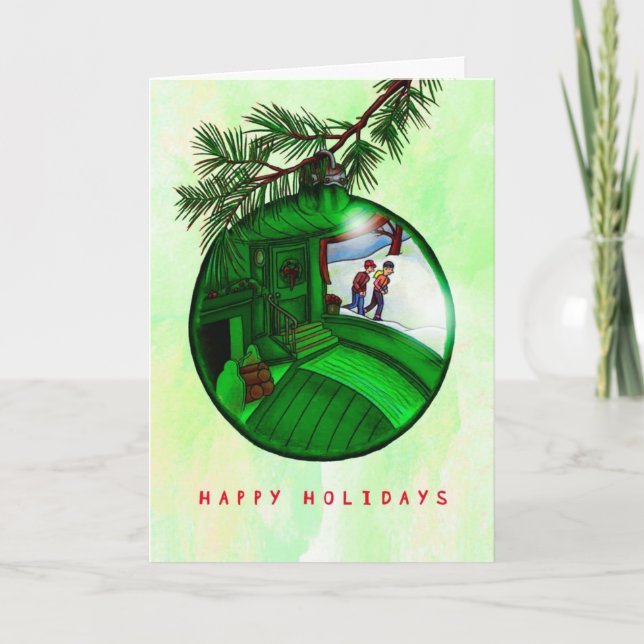 Tarjeta de navidades para corredor - Ornamento de  (Anverso)