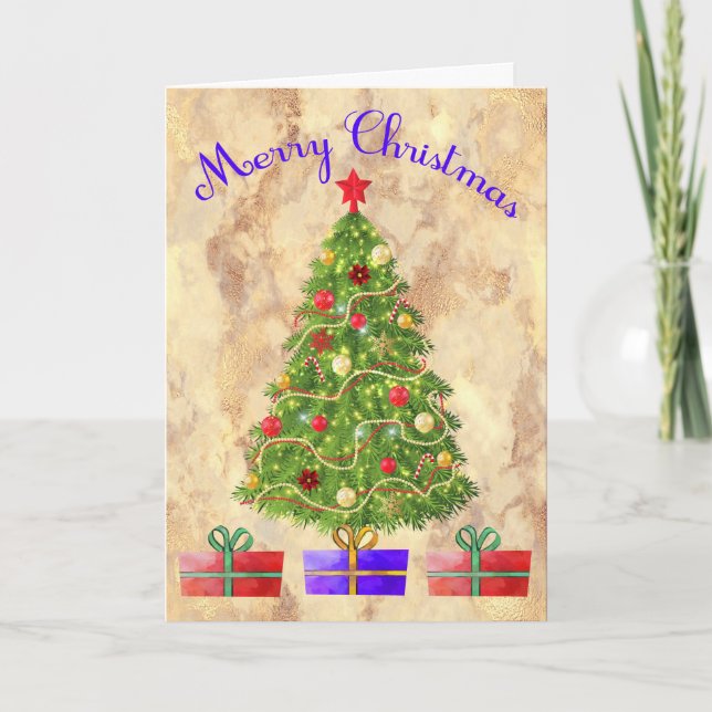 Tarjeta de navidades para el árbol de hermanas y s (Anverso)