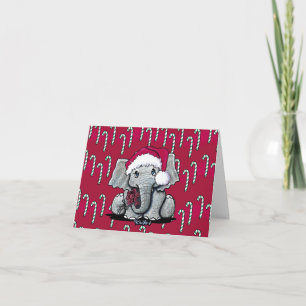 Tarjeta de Navidades para elefantes de Santa