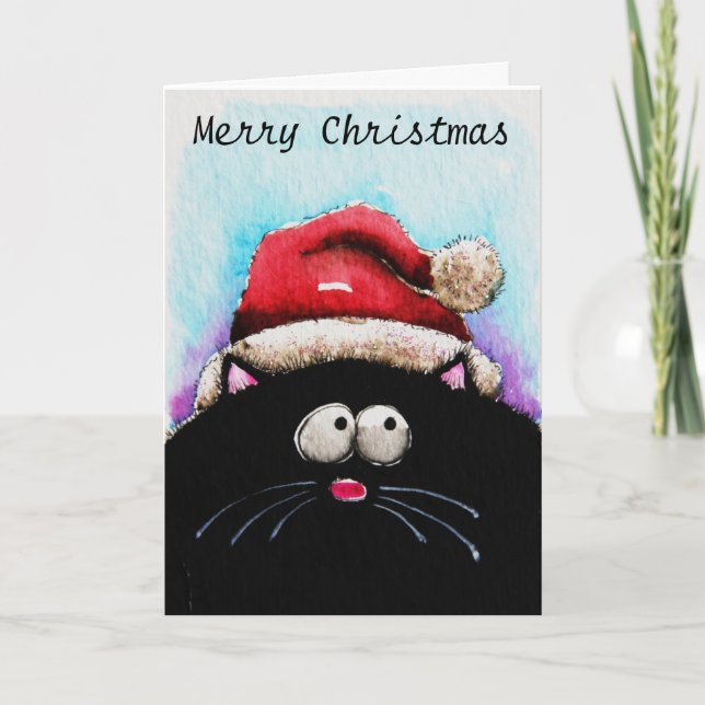Tarjeta de Navidades para gato gordo (Anverso)