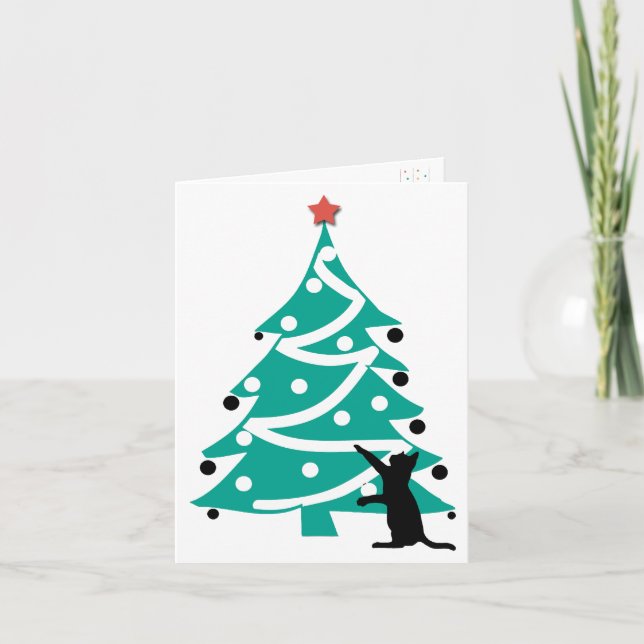 Tarjeta de Navidades para gato "niño pequeño tambo (Anverso)