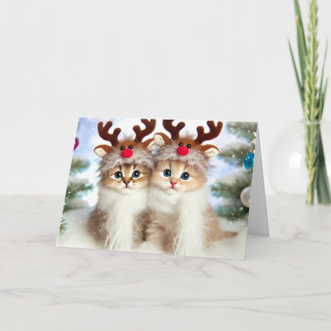 Tarjeta de Navidades para gatos (Anverso)