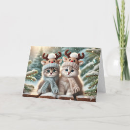 Tarjeta de Navidades para gatos