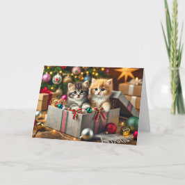Tarjeta de Navidades para gatos