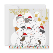 Tarjeta de Navidades para gatos